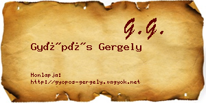 Gyöpös Gergely névjegykártya